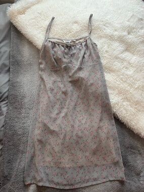 Mexx Grey with Pink Blossoms Midi Dress